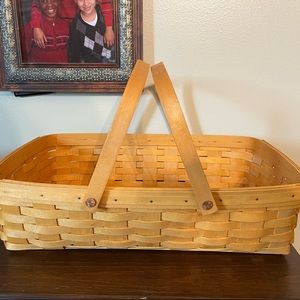 Vintage Longaberger Gathering Basket Swing Handle includes Fabric Liner